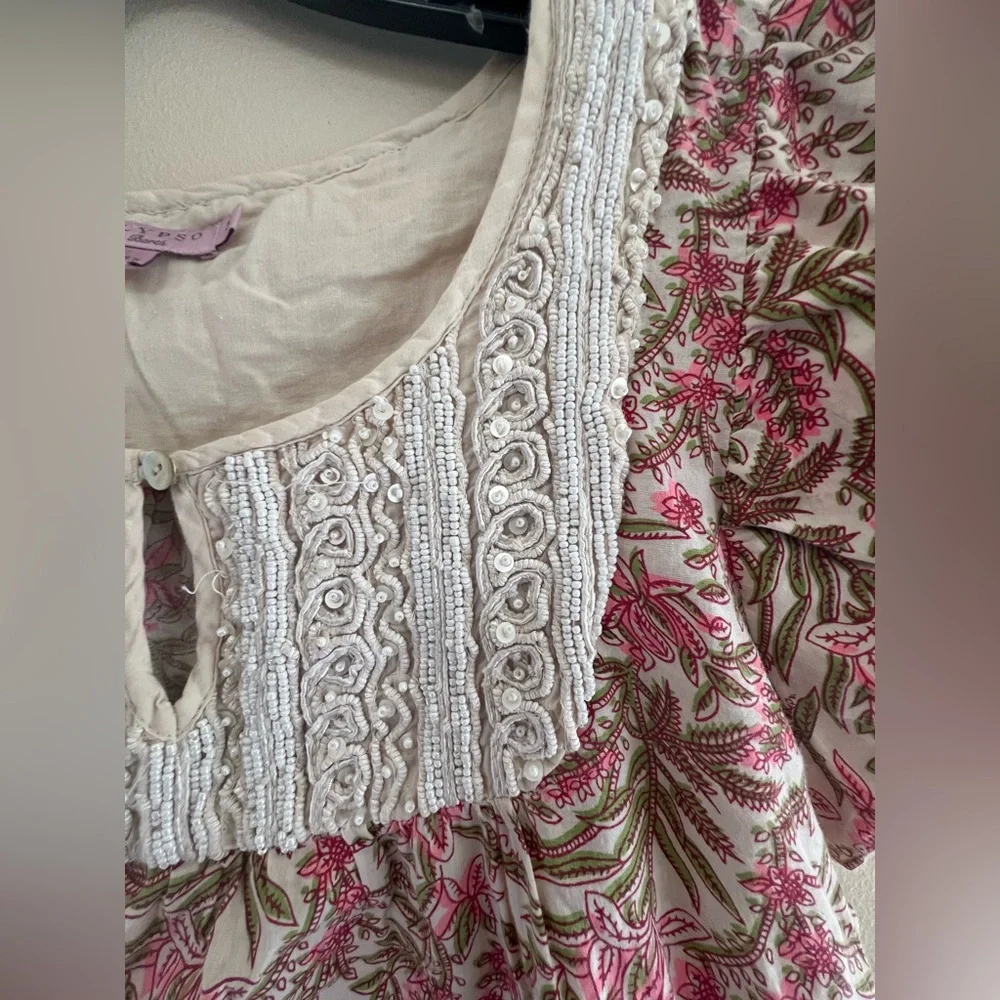 Calypso St. Barth Beige pink and cream with lace and beaded details. - Picture 6 of 11